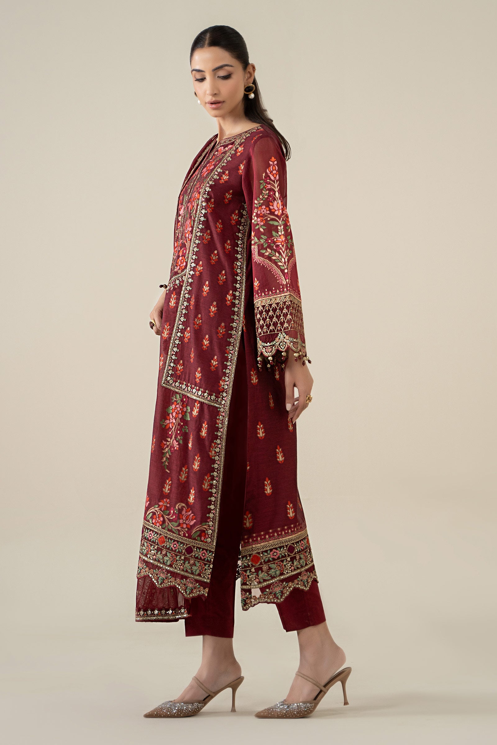 3 Piece Embroidered Jacquard Suit