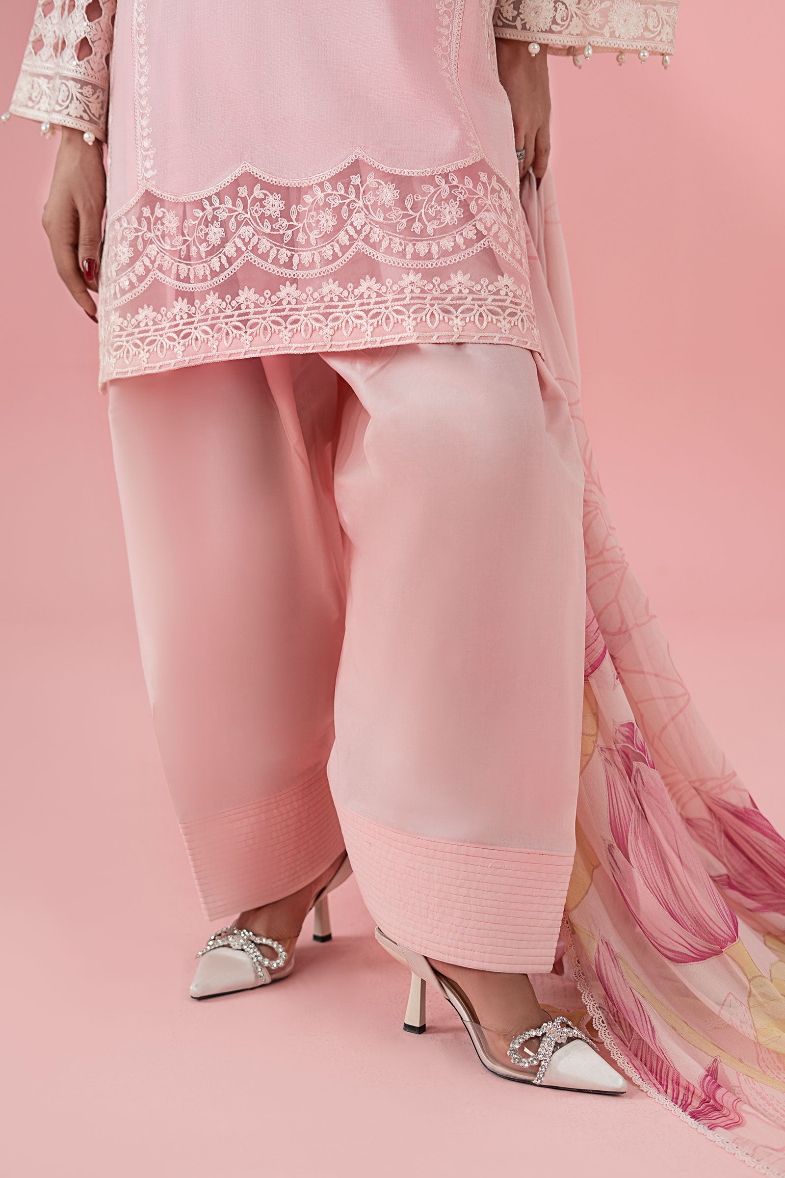 3 Piece Embroidered Dobby Suit