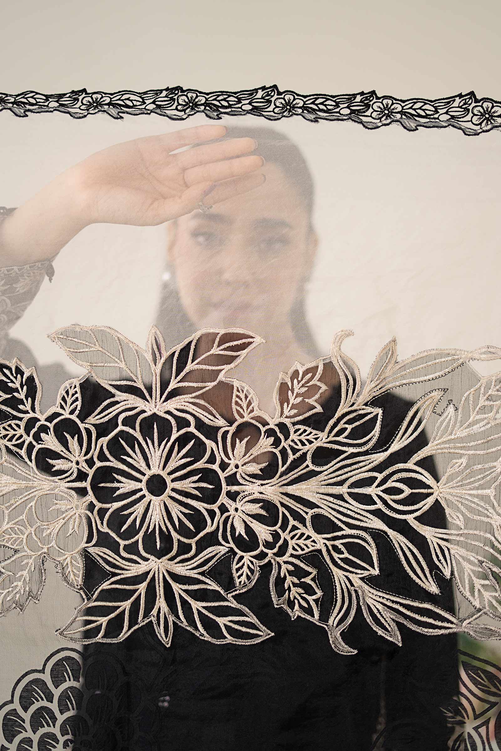 3 Piece Embroidered Dobby Suit