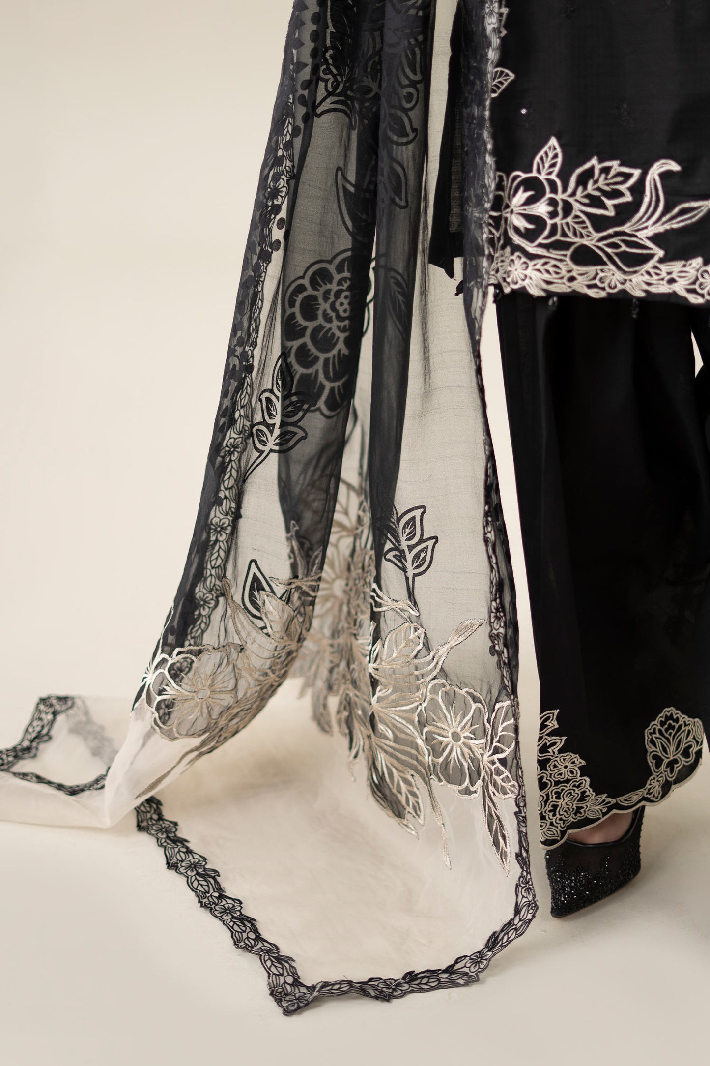 3 Piece Embroidered Dobby Suit