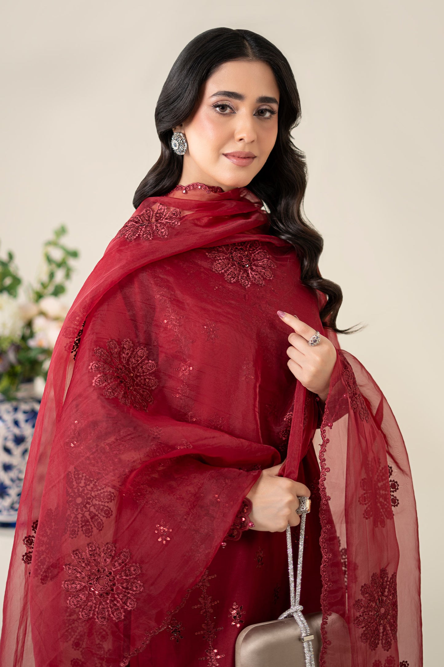 3 Piece Embroidered Dobby Suit