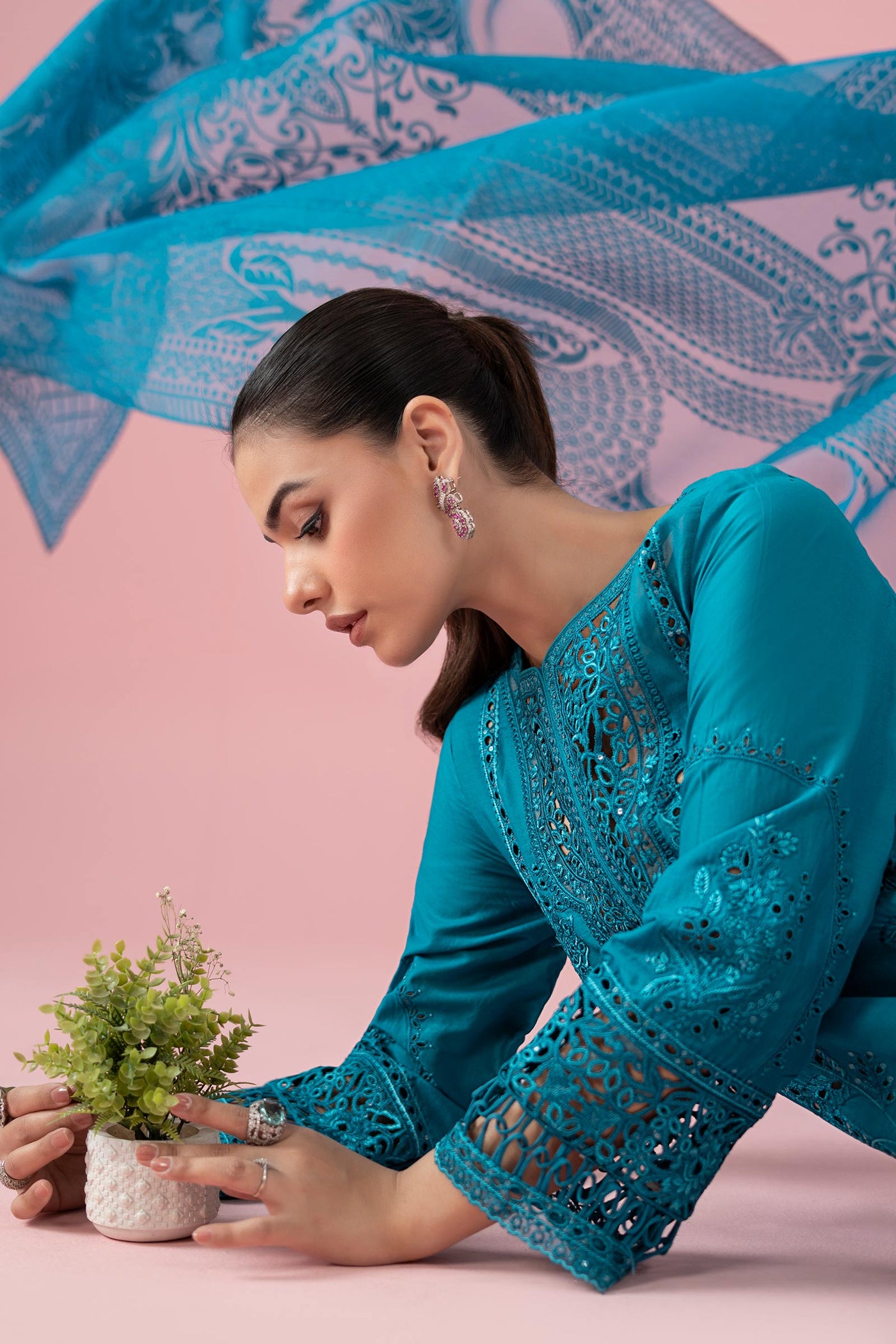 3 Piece Embroidered Lawn Suit |  DW-EA25-74