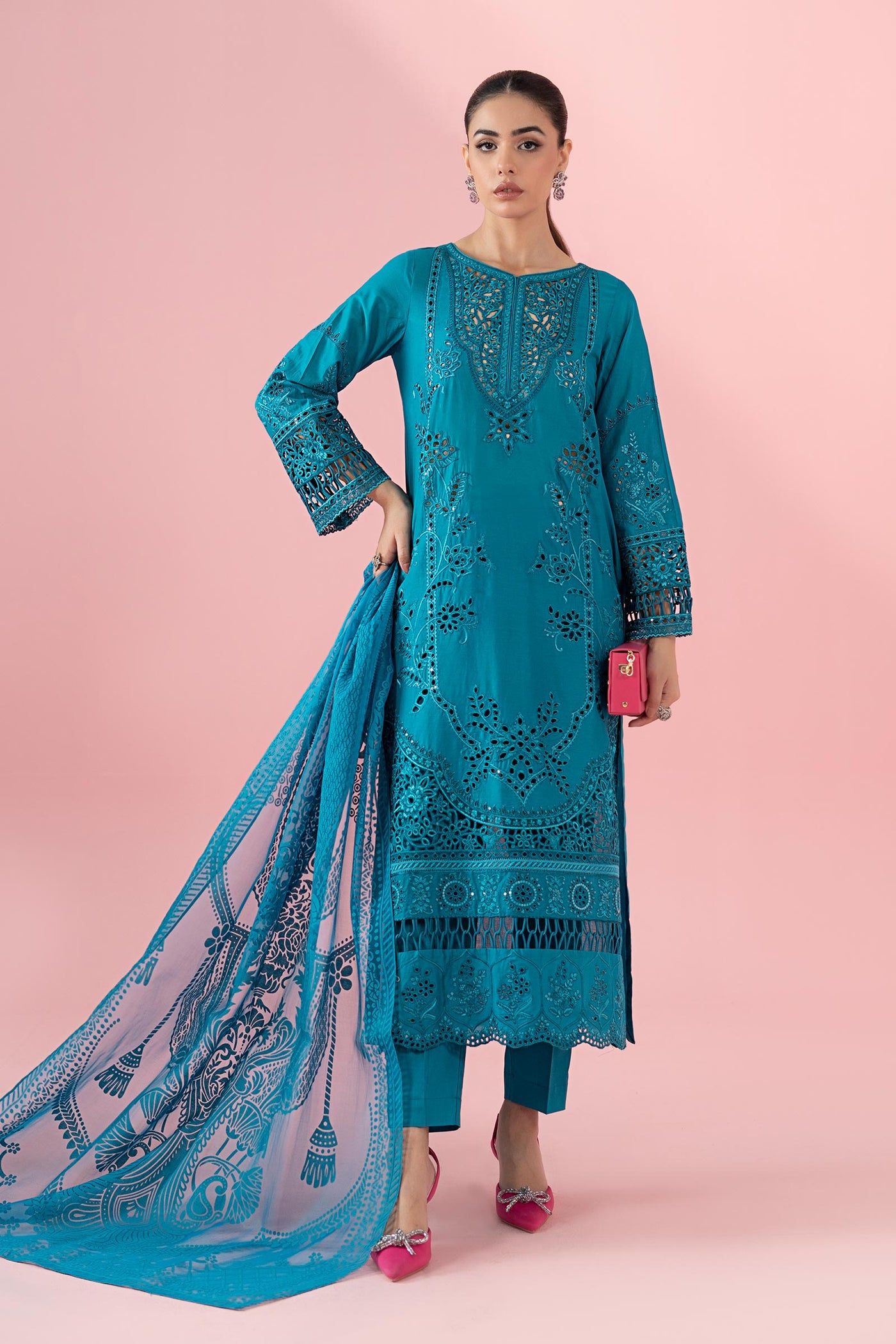 3 Piece Embroidered Lawn Suit |  DW-EA25-74