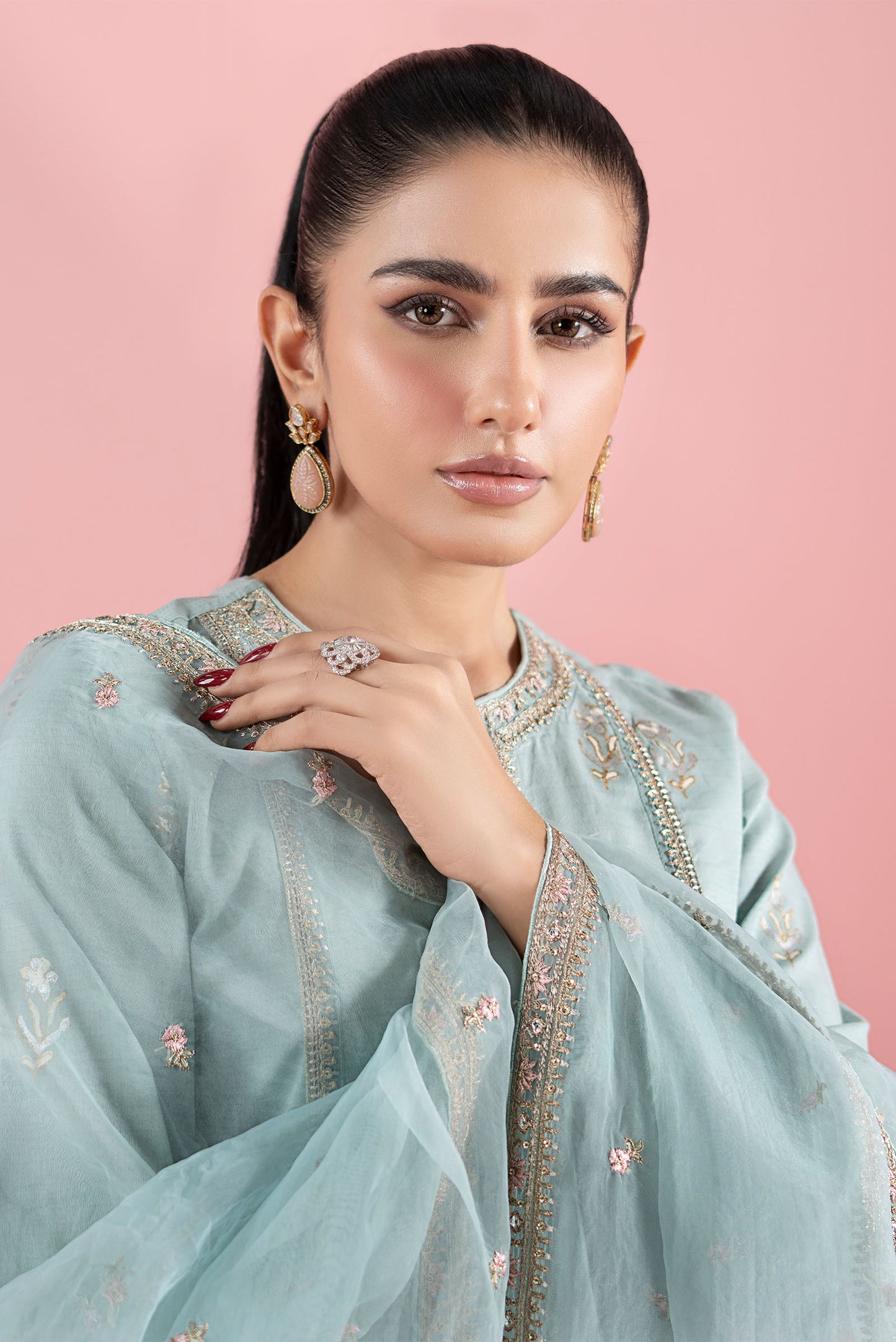 3 Piece Embroidered Dobby Suit