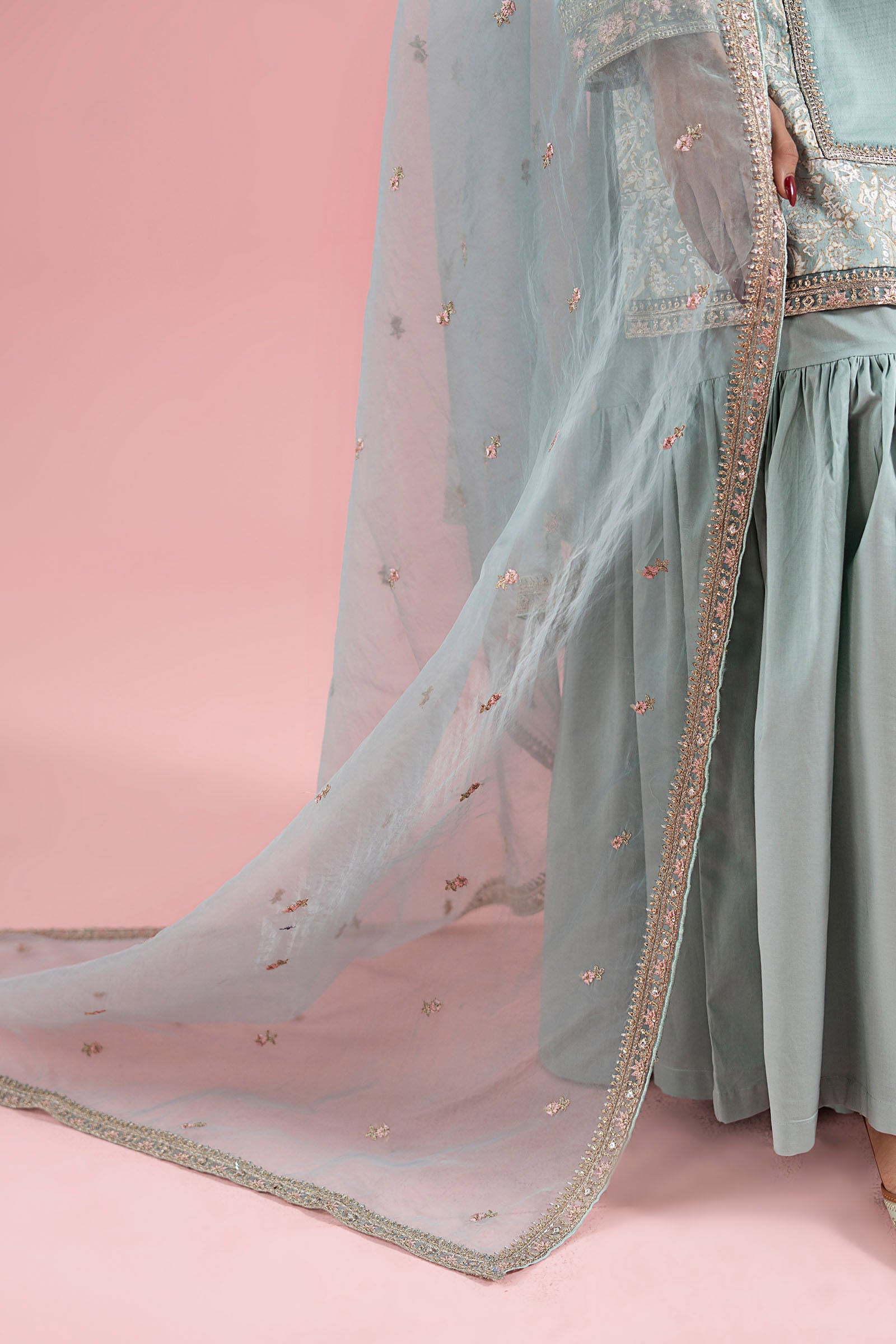 3 Piece Embroidered Dobby Suit