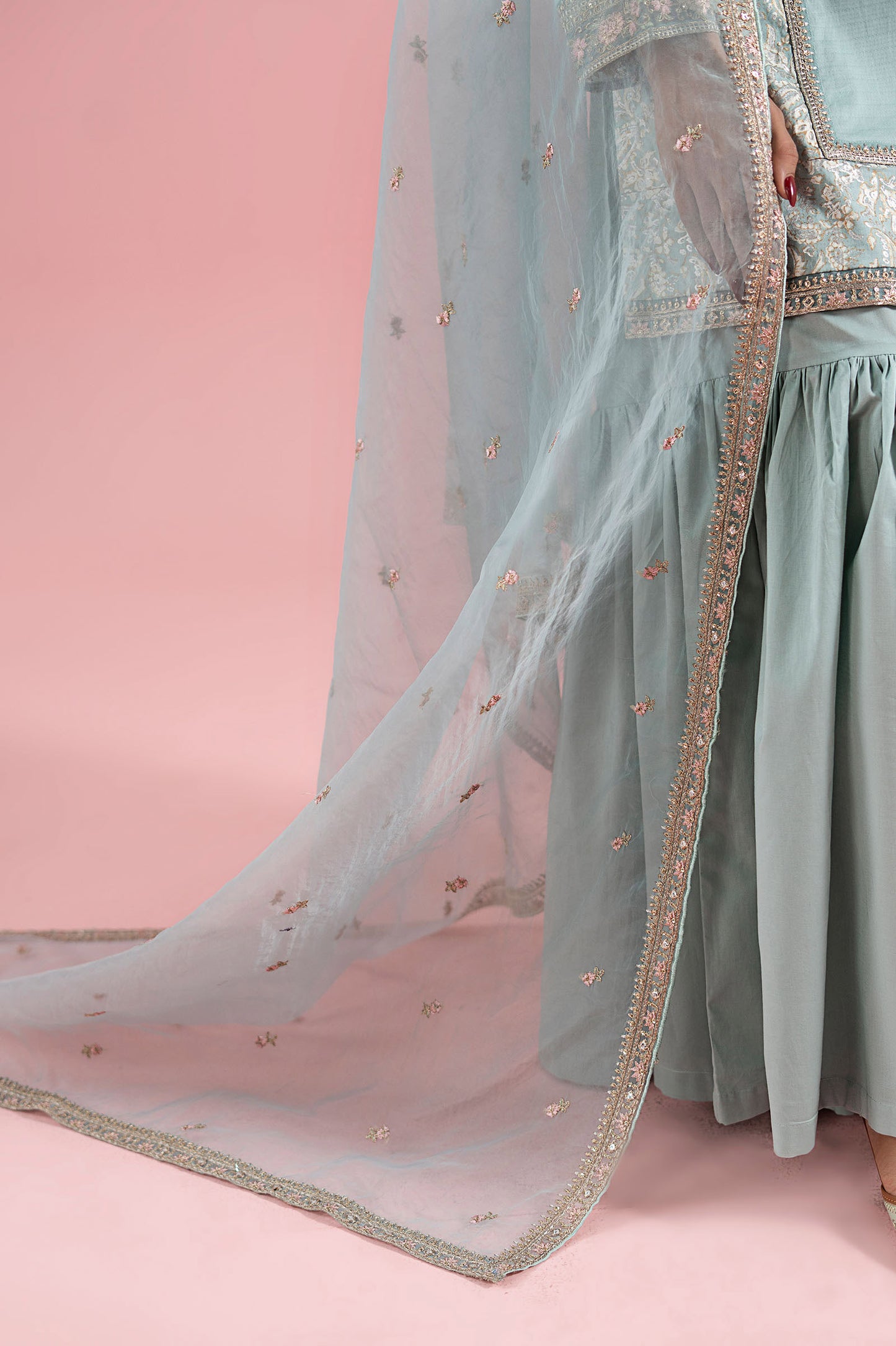 3 Piece Embroidered Dobby Suit