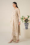 3 Piece Embroidered Paper Cotton Jacquard Suit