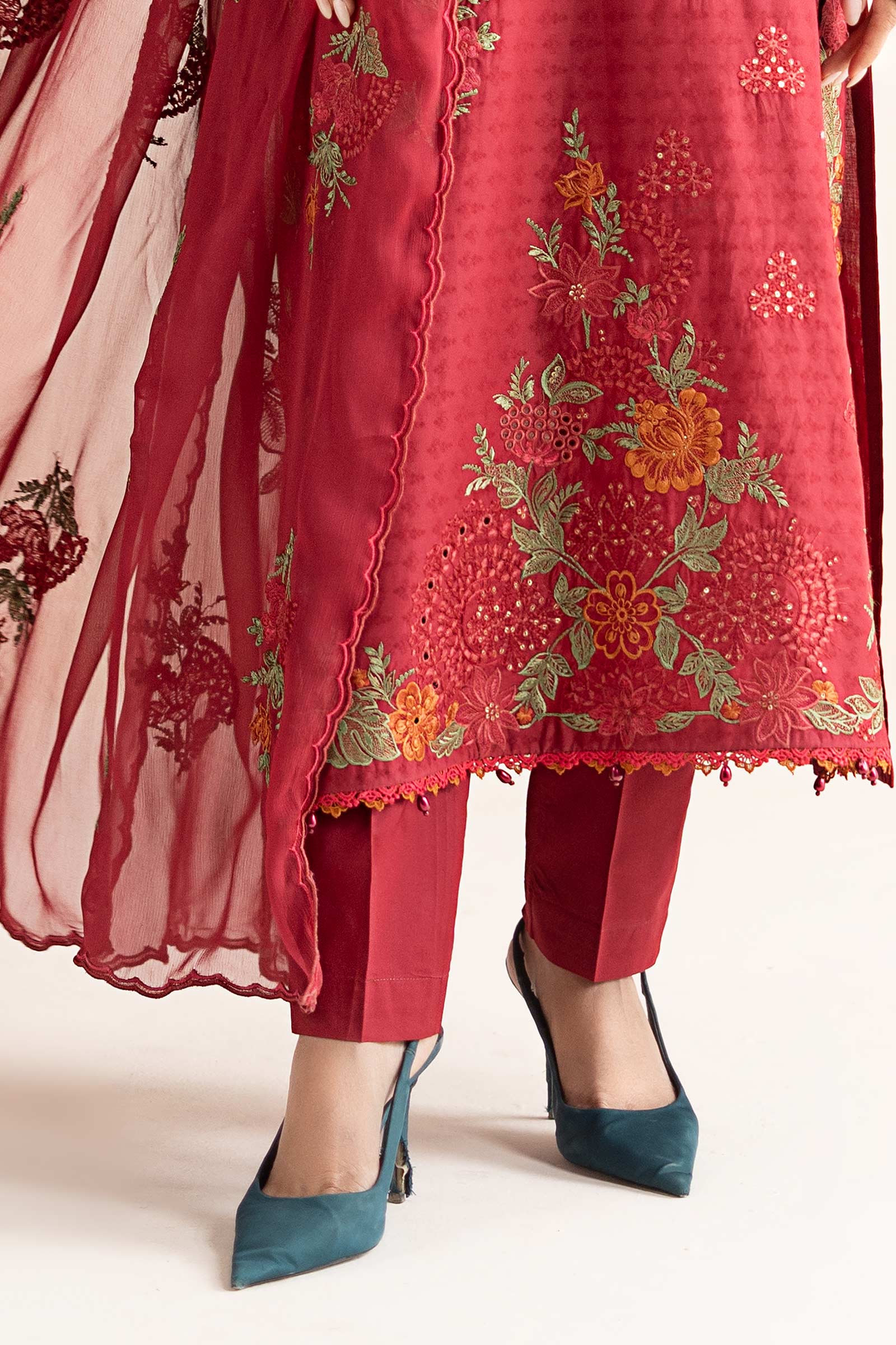 3 Piece Embroidered Dobby Jacquard Suit