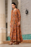 3 Piece Embroidered Raw Silk Suit