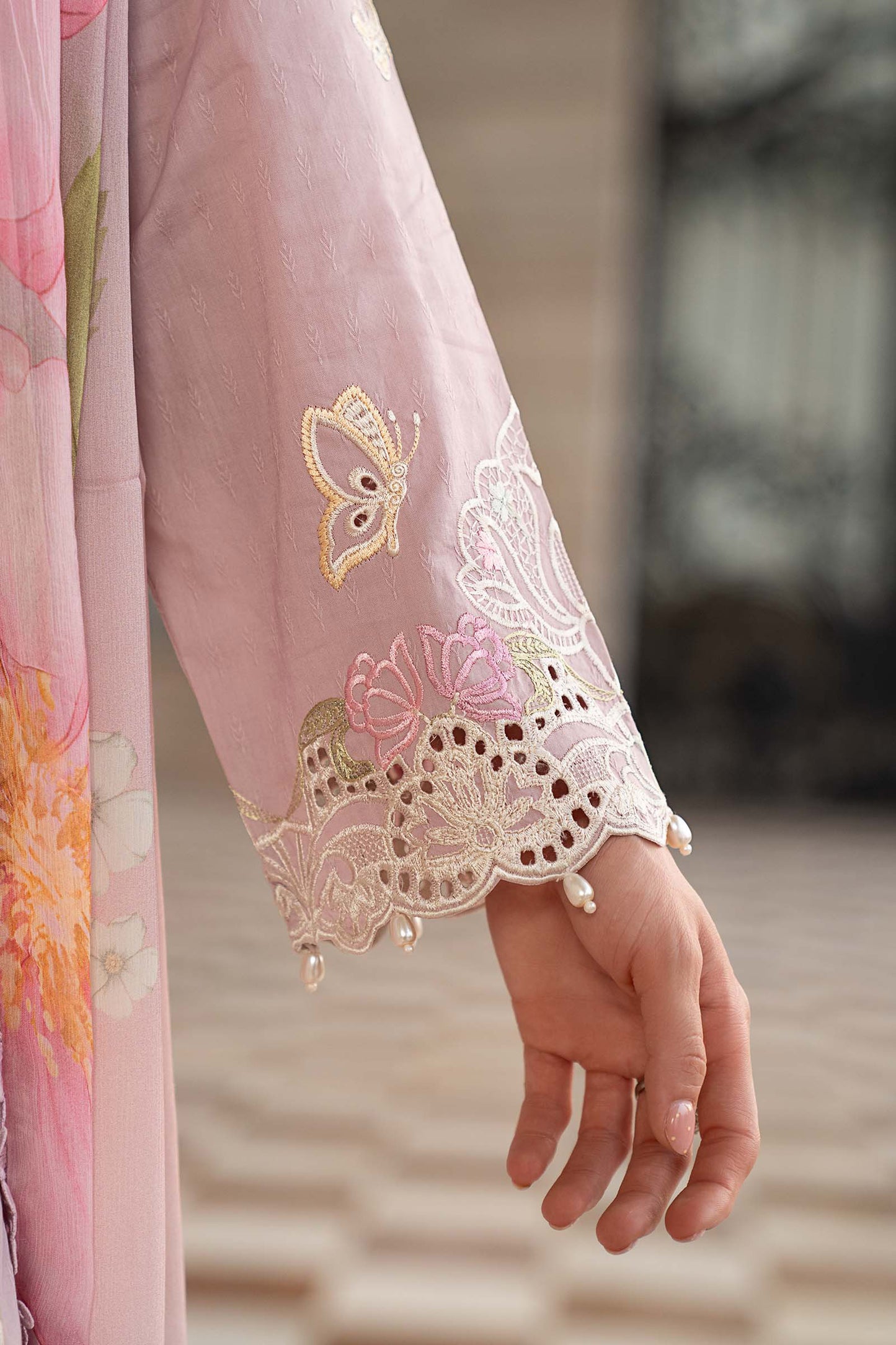 3 Piece Embroidered Dobby Lawn Suit