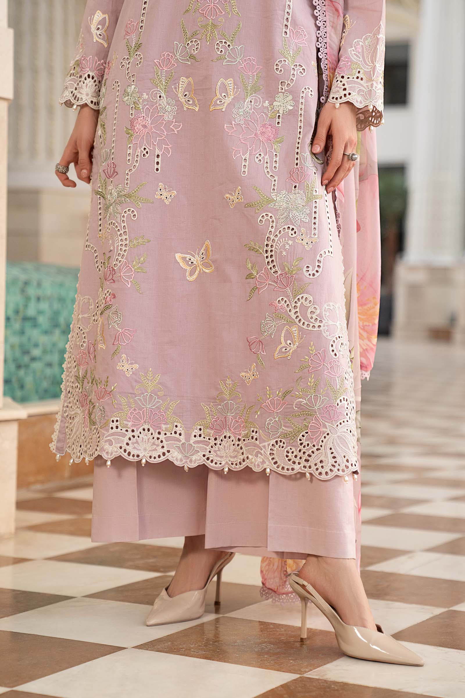 3 Piece Embroidered Dobby Lawn Suit