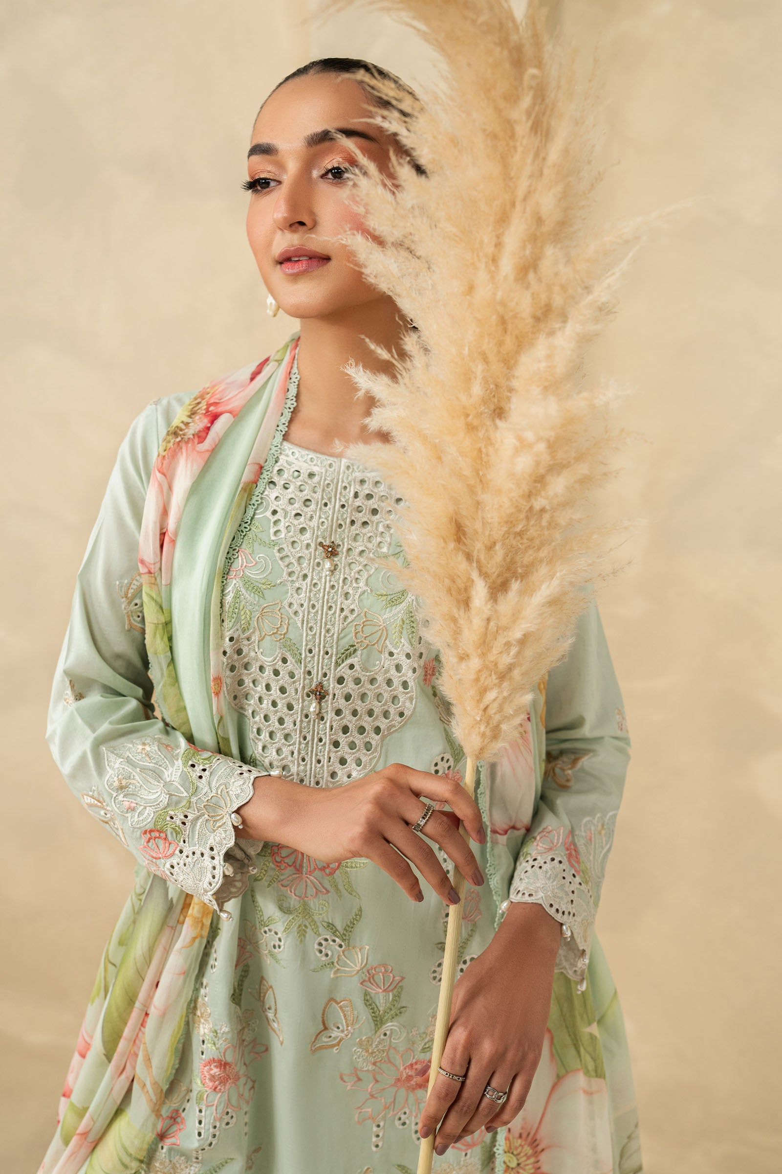 3 Piece Embroidered Dobby Lawn Suit