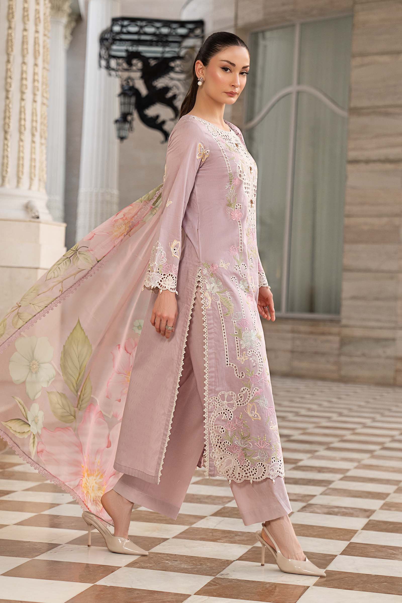 3 Piece Embroidered Dobby Lawn Suit
