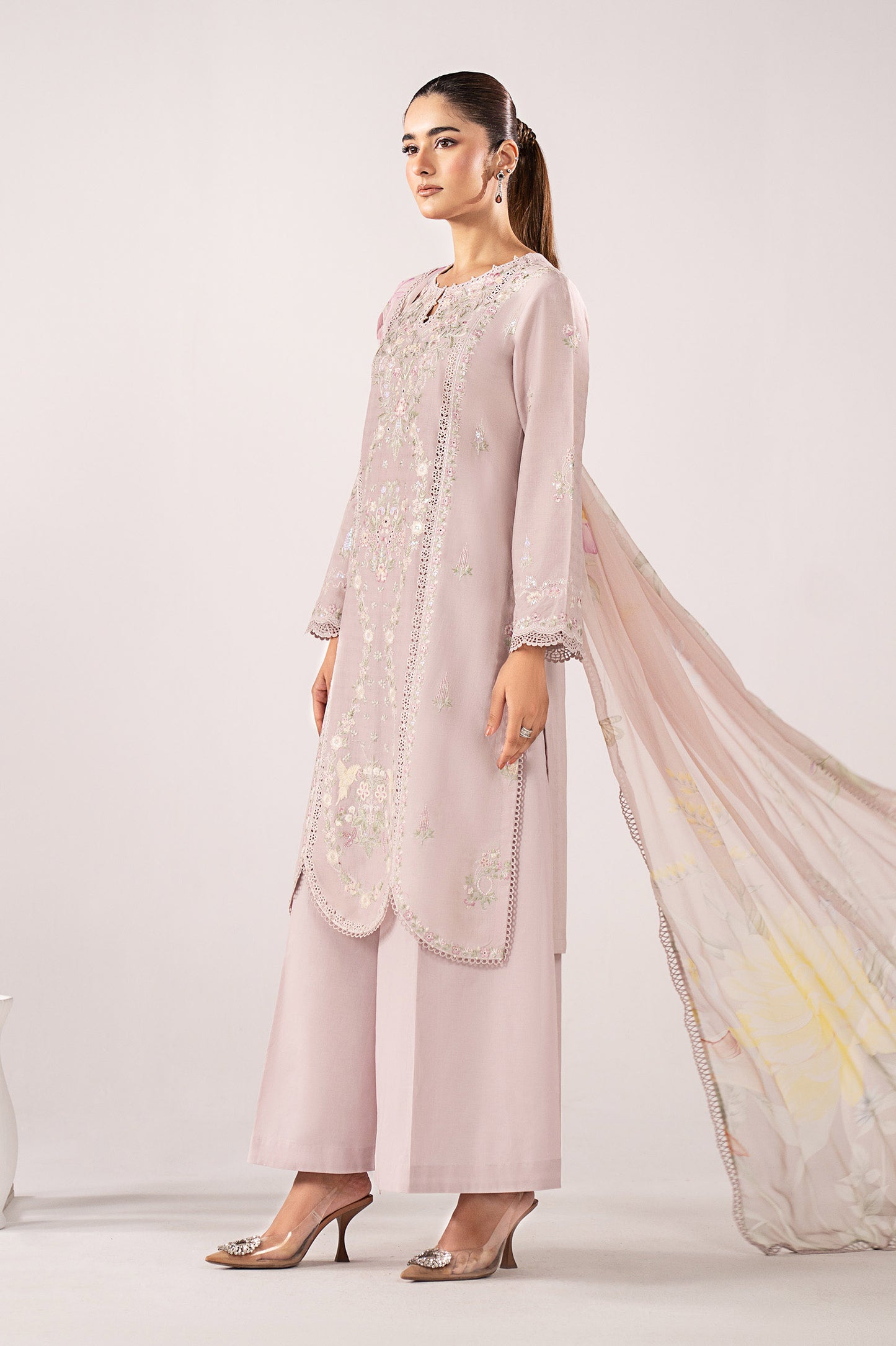 3 Piece Embroidered Dobby Jacquard Suit