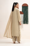 3 Piece Embroidered Raw Silk Suit