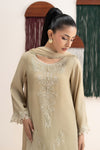 3 Piece Embroidered Raw Silk Suit
