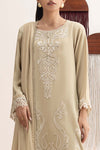 3 Piece Embroidered Raw Silk Suit