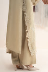 3 Piece Embroidered Raw Silk Suit