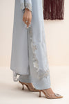 3 Piece Embroidered Raw Silk Suit