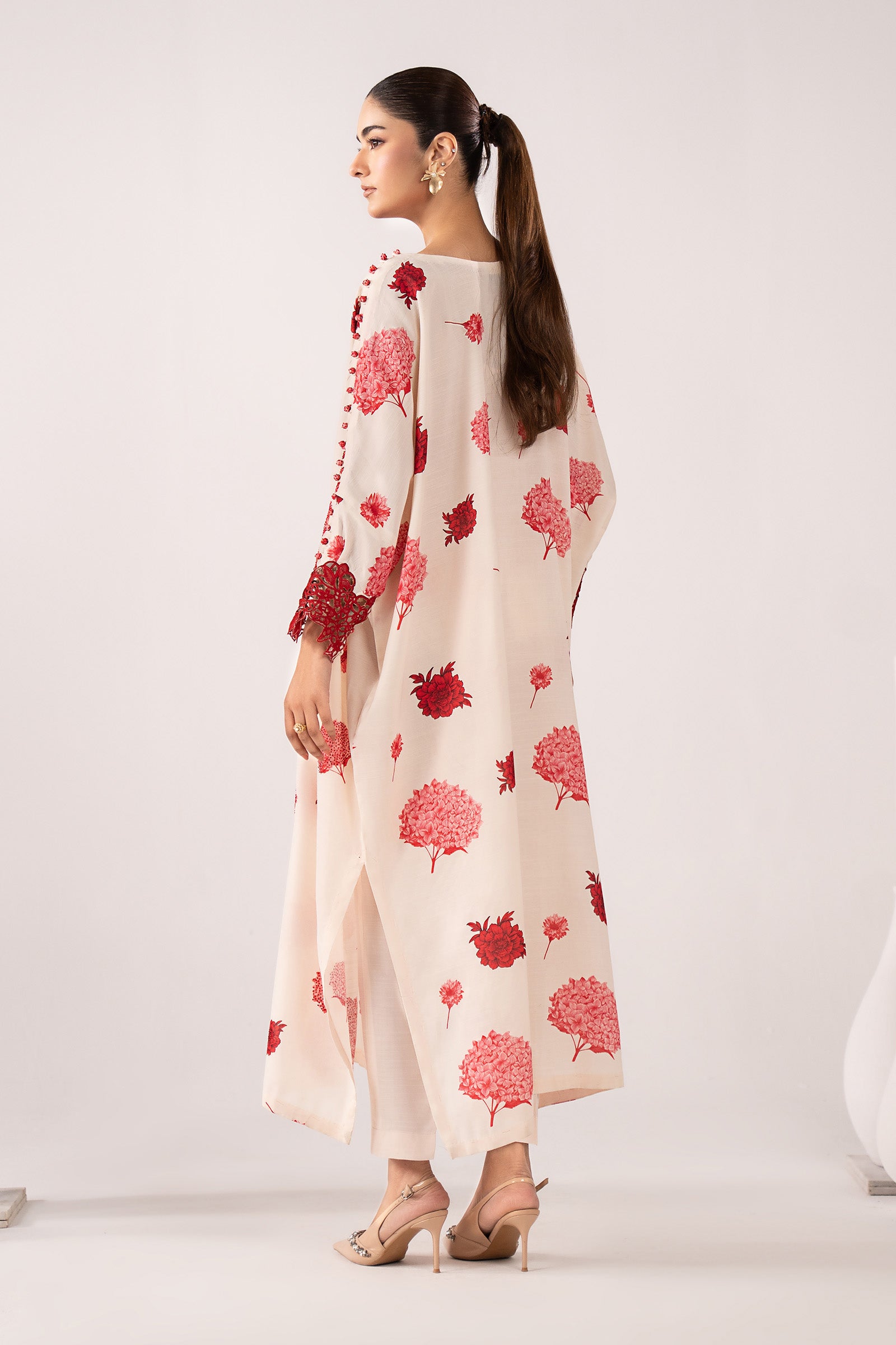 2 Piece Embroidered Raw Silk Suit