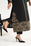 2 Piece Embroidered Raw Silk Suit