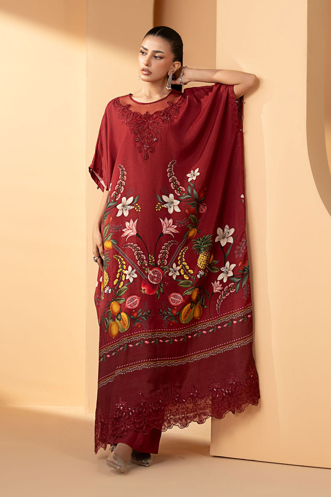 Maria B 2 Piece Embroidered Raw Silk Suit, view 1