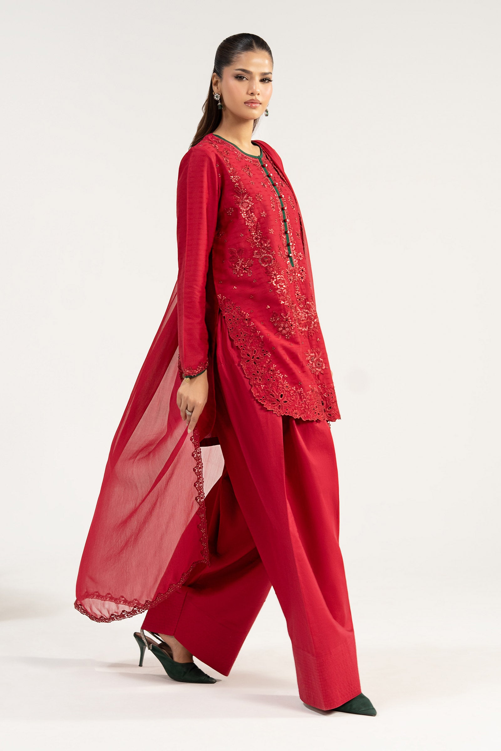 3 Piece Embroidered Dobby Lawn Suit