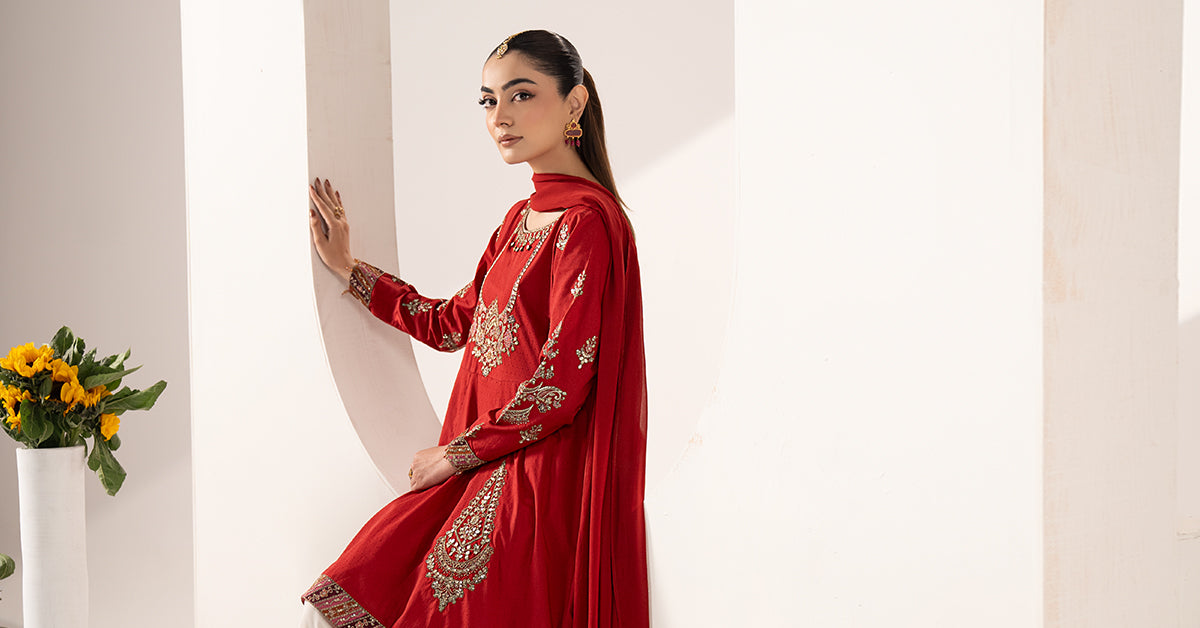 3 Piece Embroidered Dobby Lawn Suit