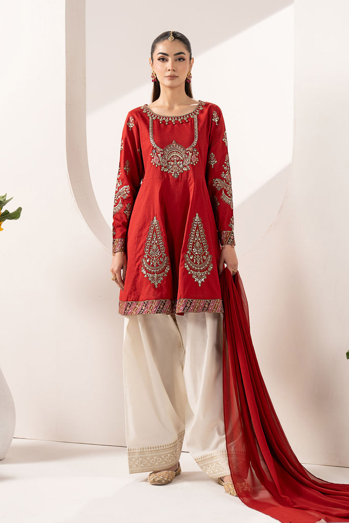 Maria B 3 Piece Embroidered Dobby Lawn Suit, view 1