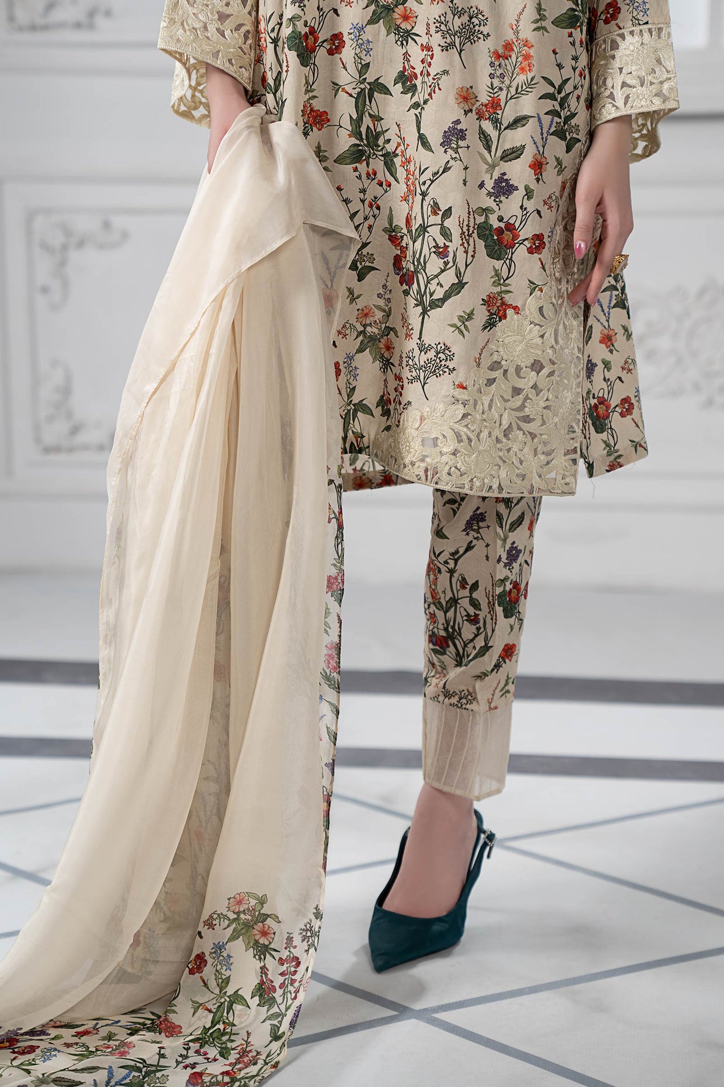 3 Piece Embroidered Suit