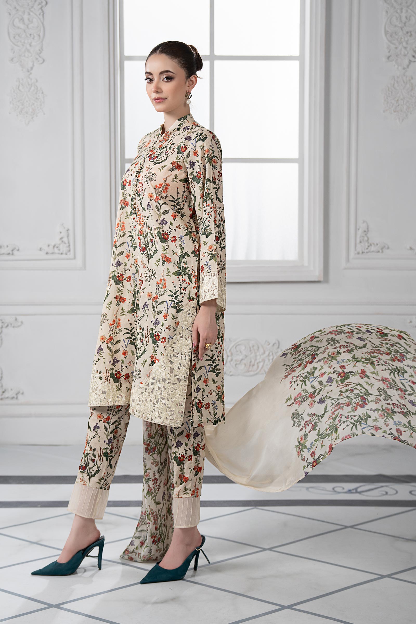 3 Piece Embroidered Suit