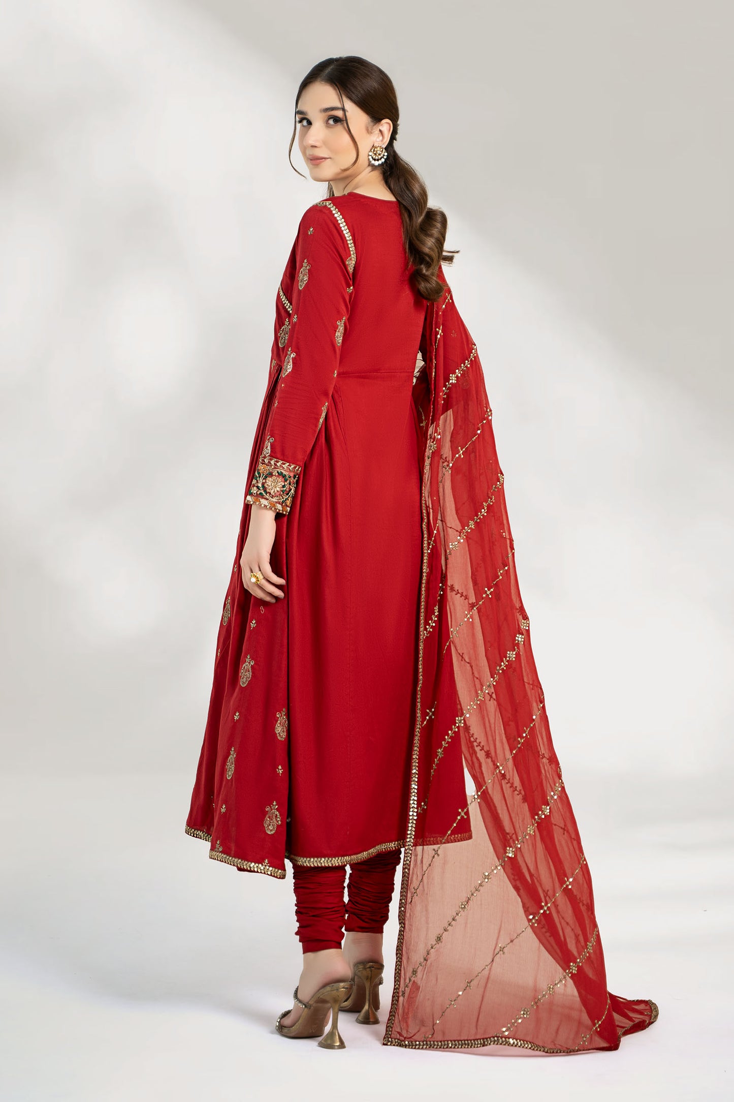 3 Piece Embroidered Cotton Net Suit