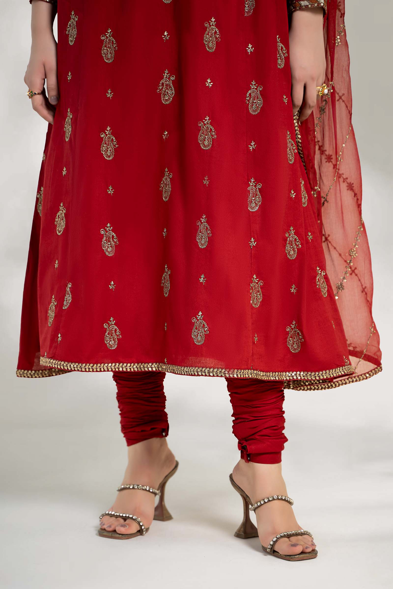 3 Piece Embroidered Cotton Net Suit