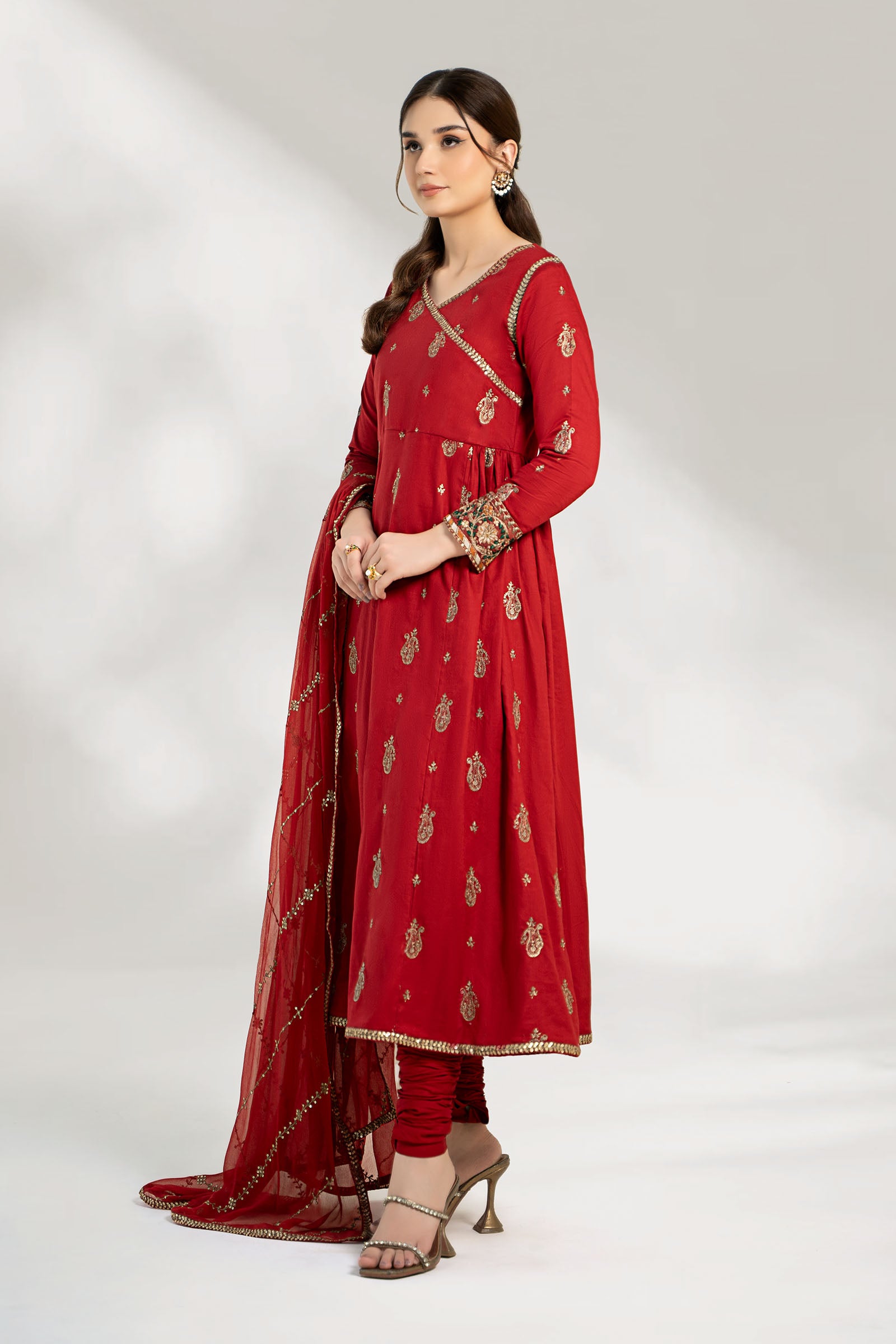 3 Piece Embroidered Cotton Net Suit