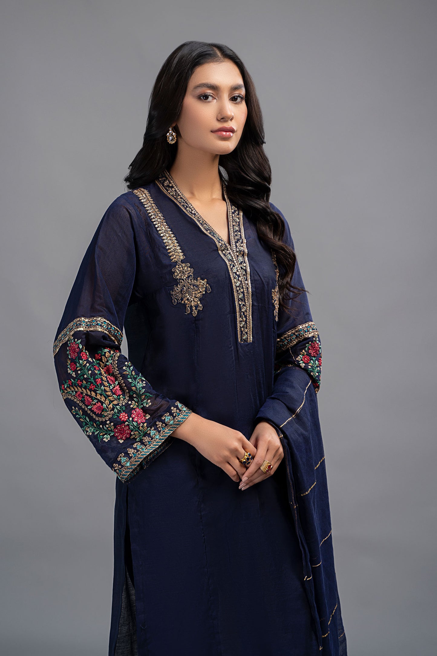 3 Piece Dyed Paper Cotton Suit