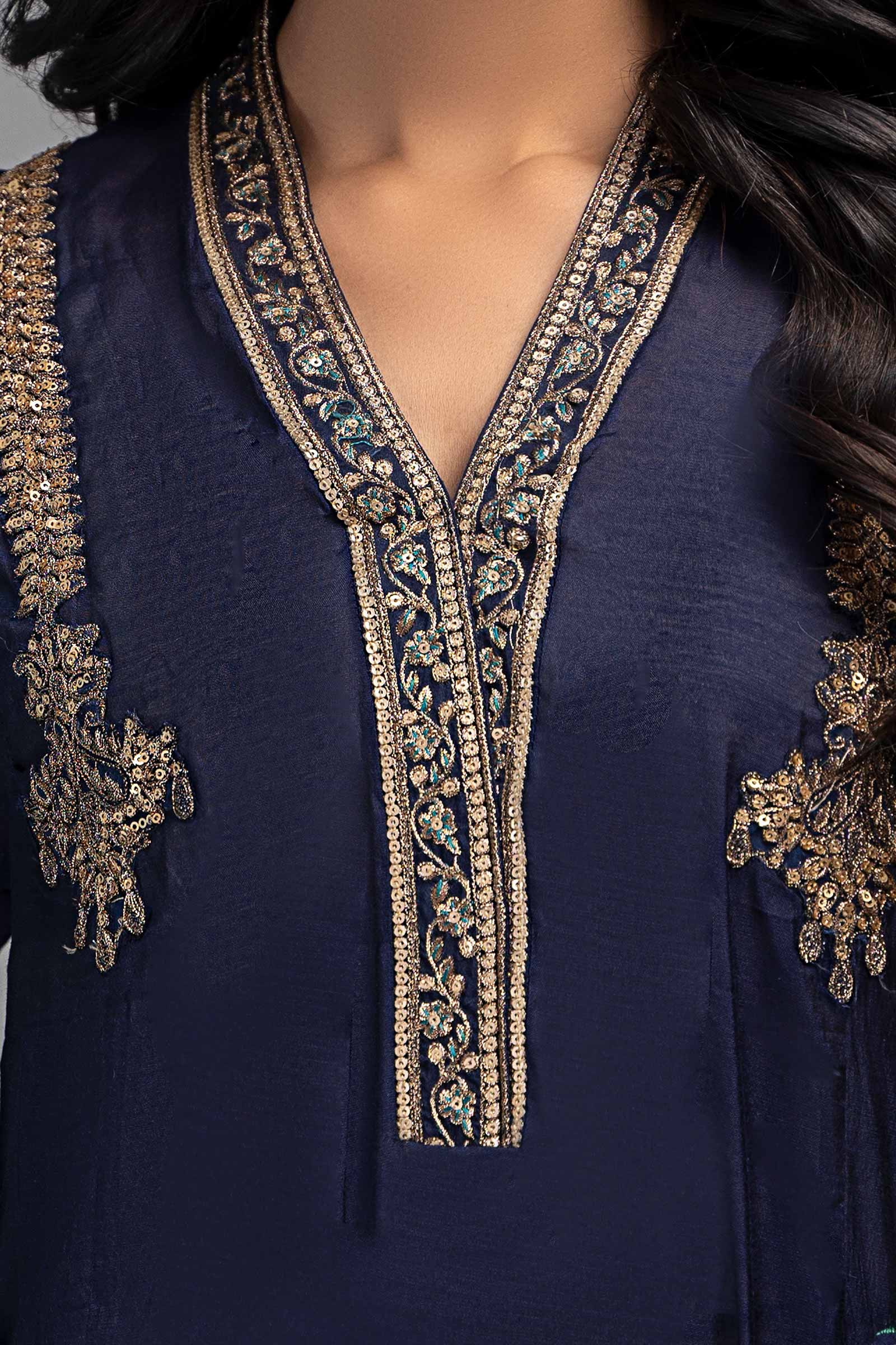 3 Piece Dyed Paper Cotton Suit