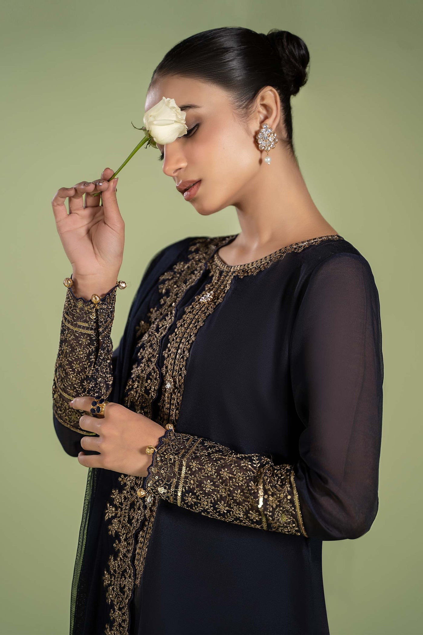 3 Piece Dyed Paper Cotton Suit