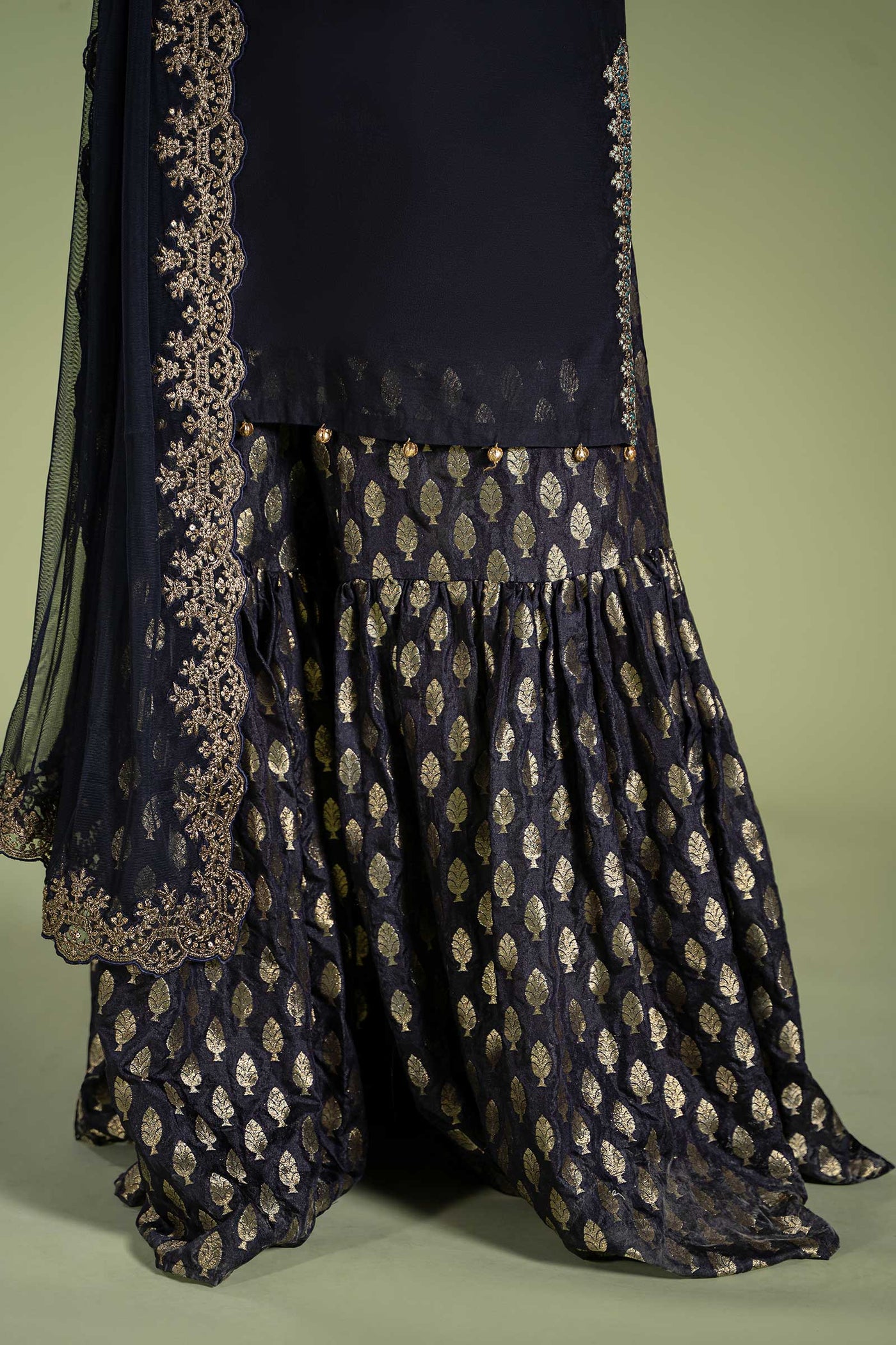 3 Piece Dyed Paper Cotton Suit