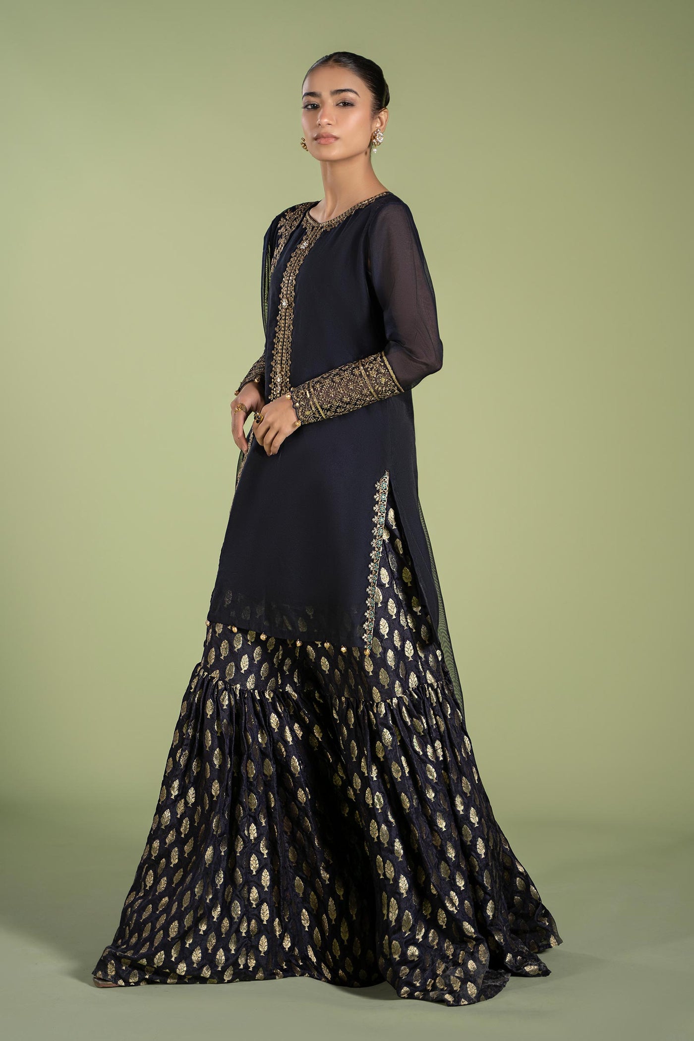 3 Piece Dyed Paper Cotton Suit