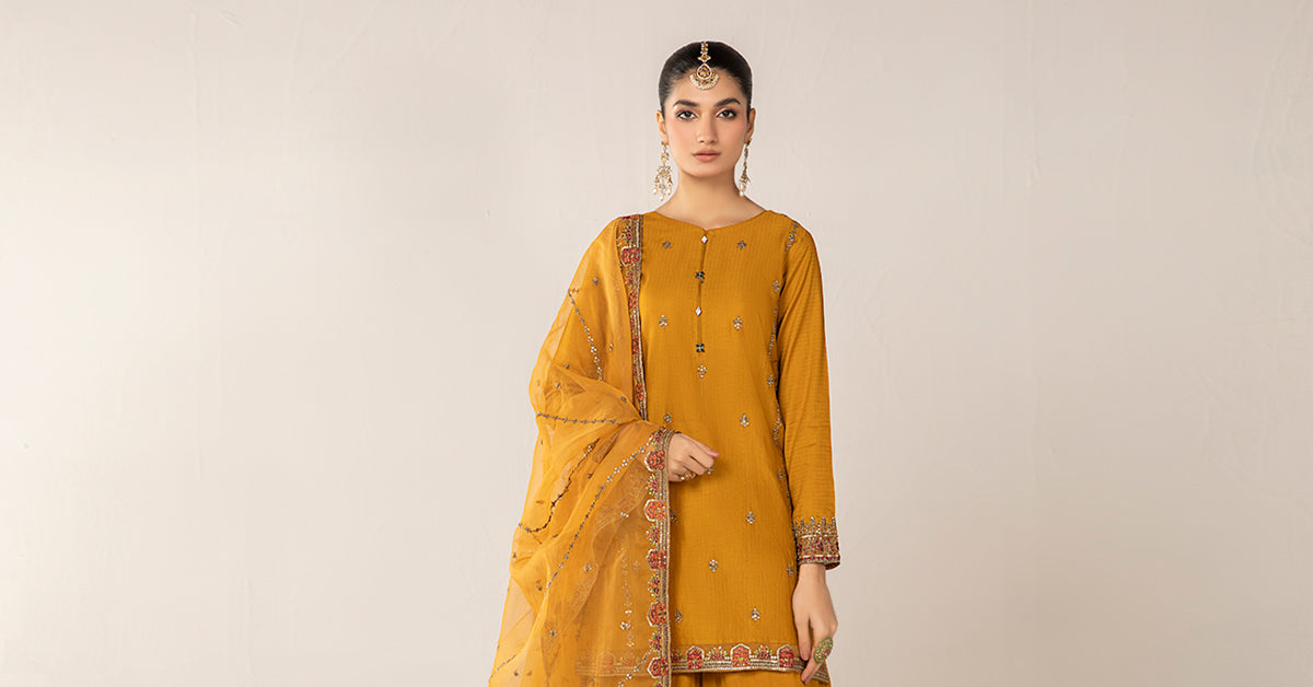 3 Piece Embroidered Dobby Suit