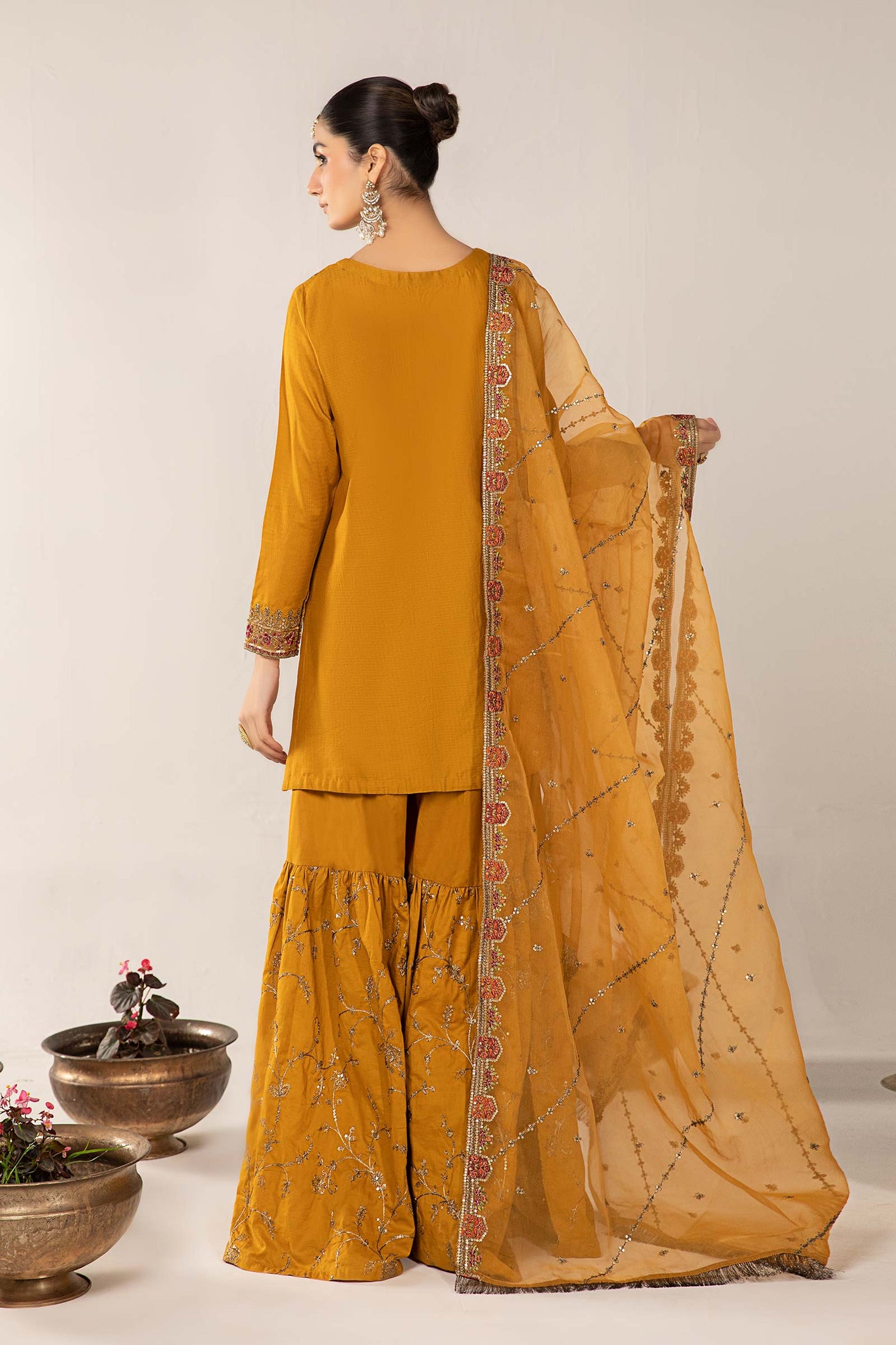 3 Piece Embroidered Dobby Suit