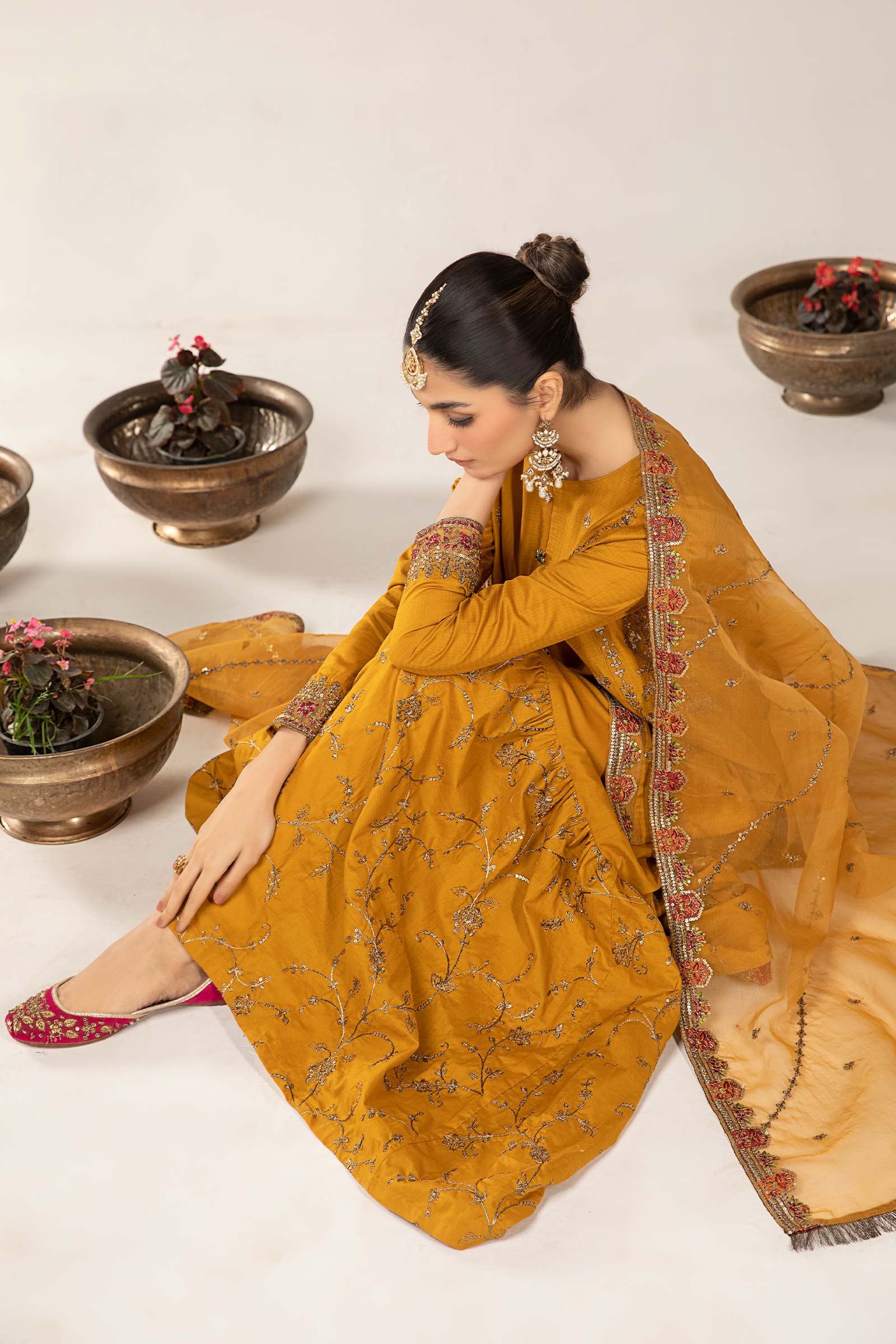 3 Piece Embroidered Dobby Suit