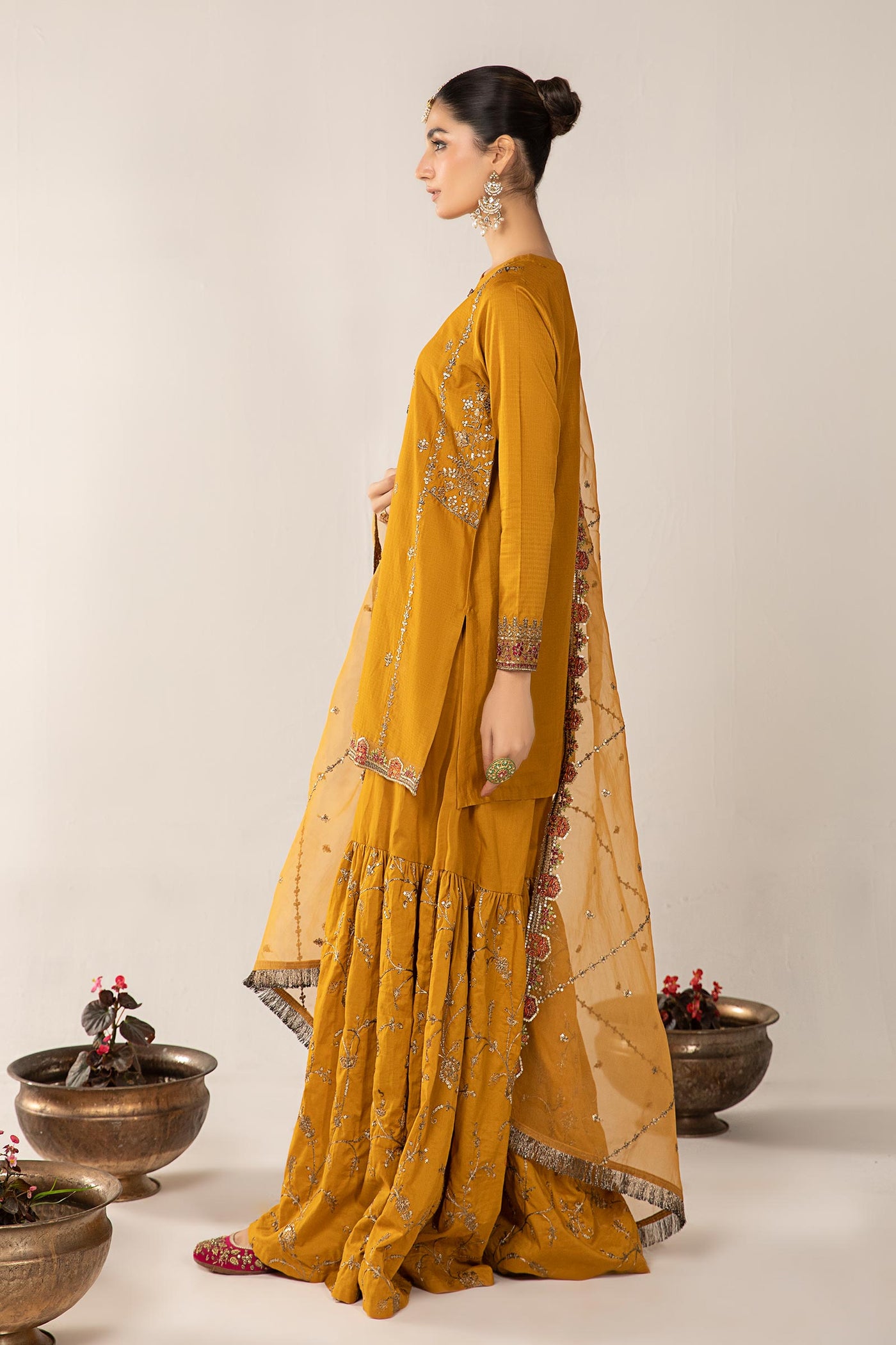 3 Piece Embroidered Dobby Suit