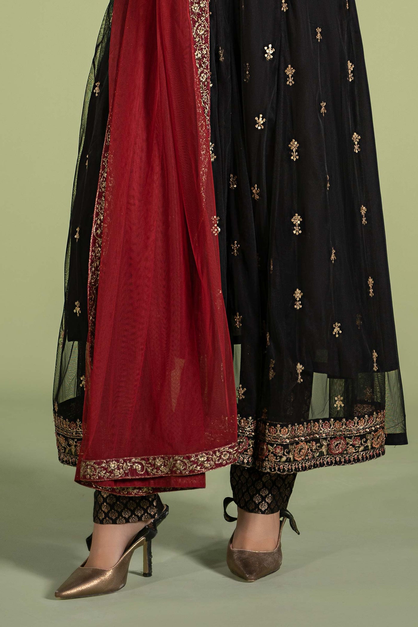 3 Piece Embroidered Net Suit