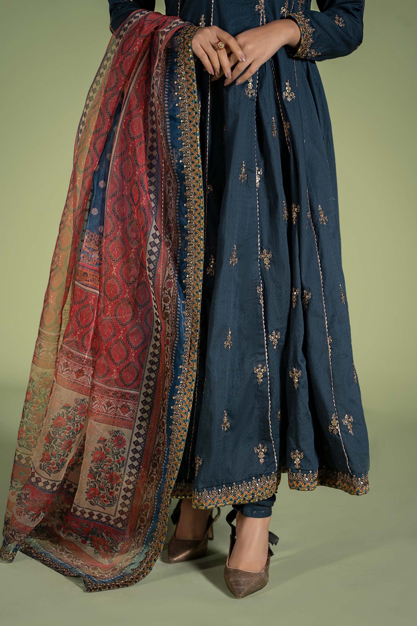 3 Piece Embroidered Dobby Suit