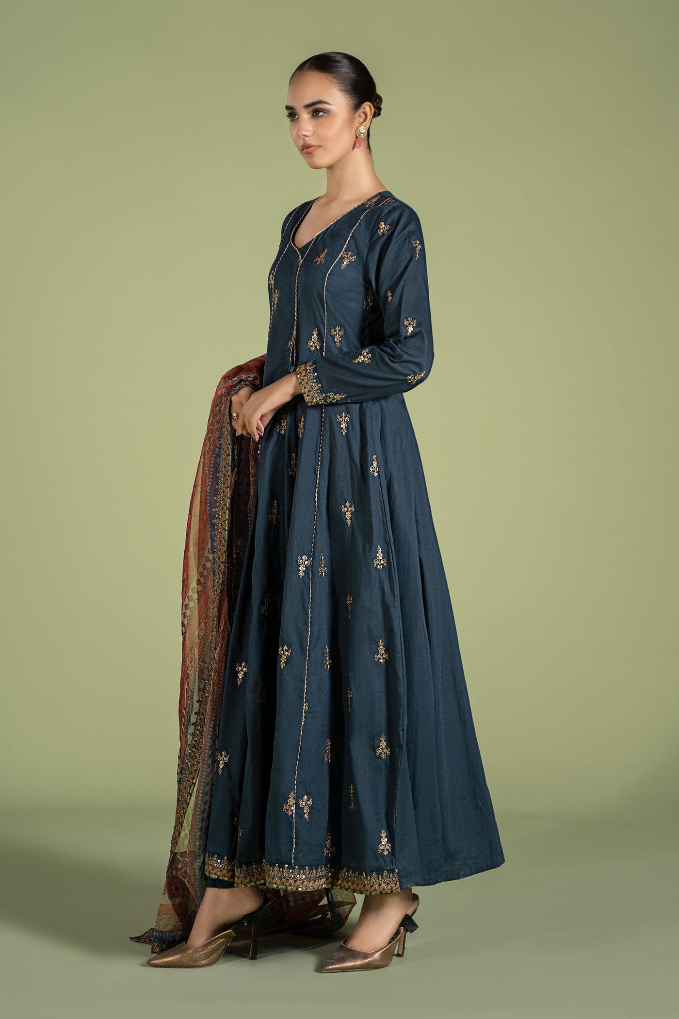 3 Piece Embroidered Dobby Suit