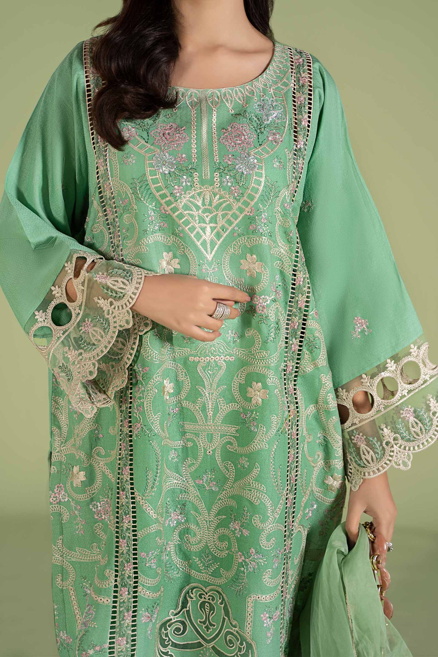 3 Piece Embroidered Lawn Suit | DW-EF24-18