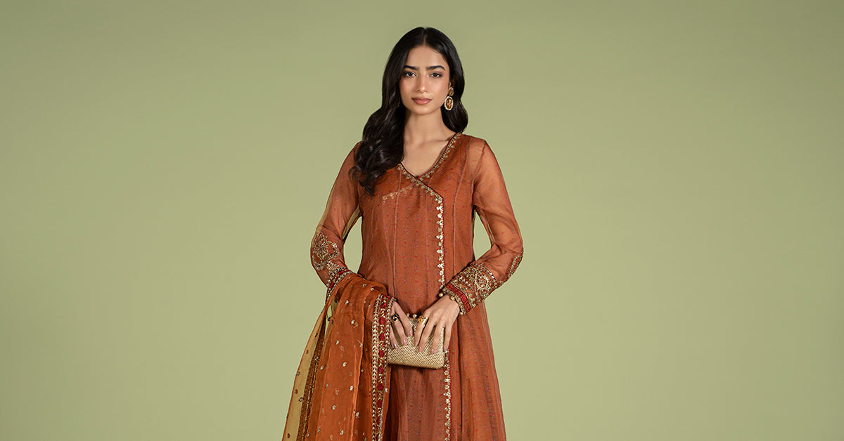 3 Piece Embroidered Net Organza Suit