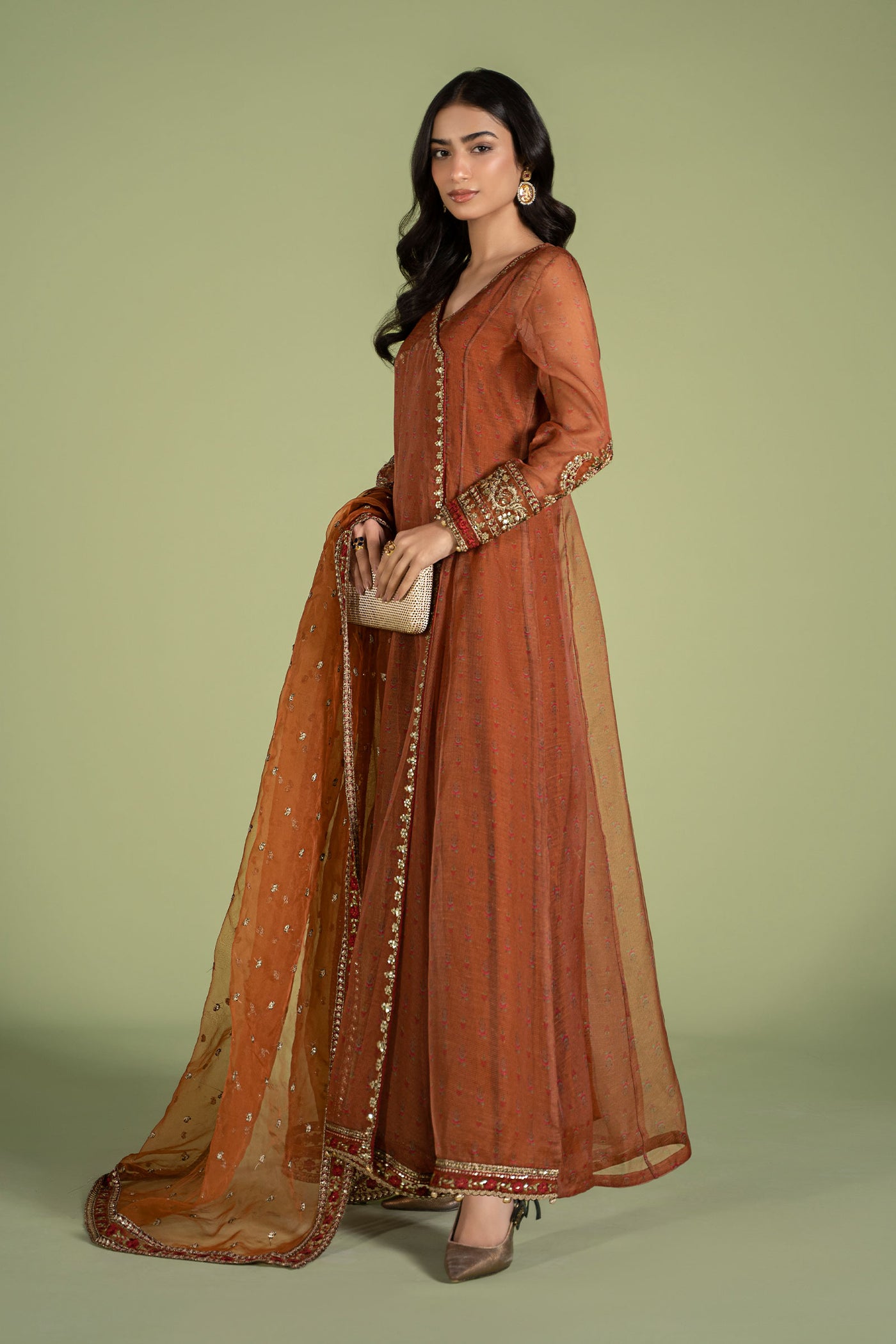 3 Piece Embroidered Net Organza Suit