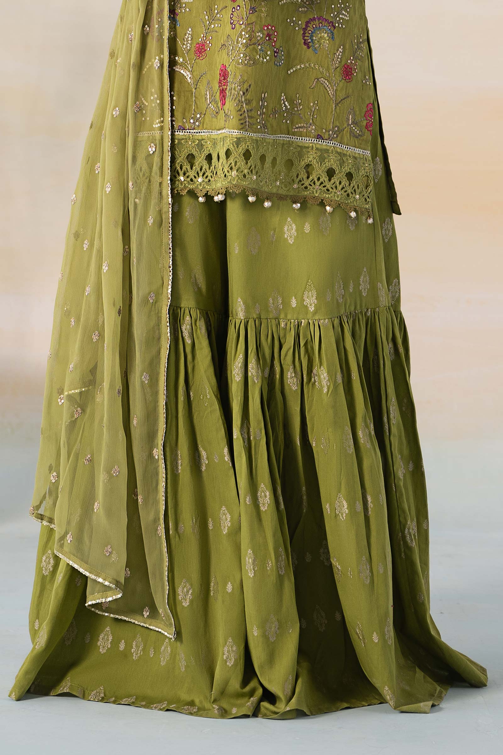 3 Piece Embroidered Self Jacquard Suit